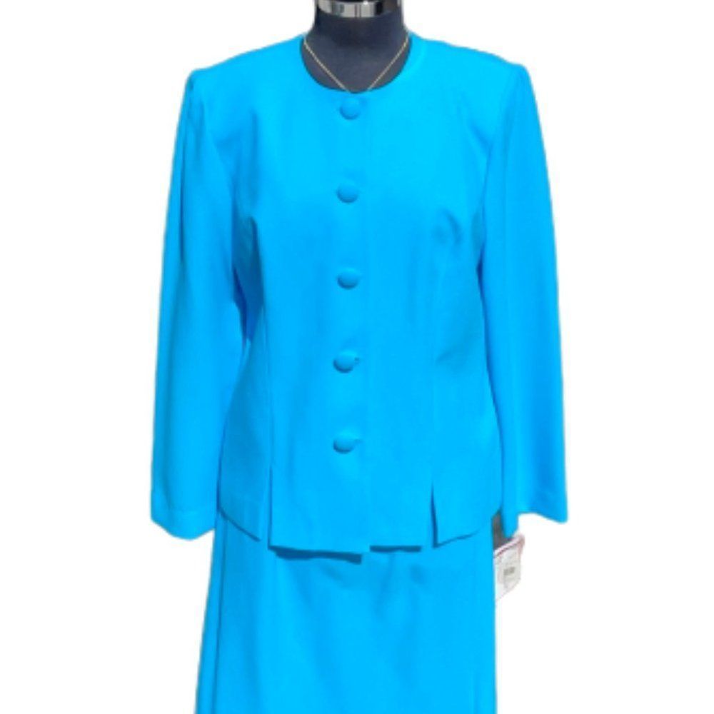 🆕Leslie Fay 2 PC Turquoise Suit/Dress size 12